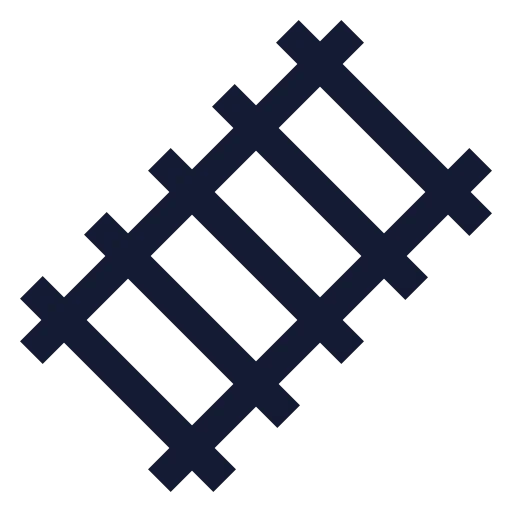 Train Track Icon in Stroke Sharp style