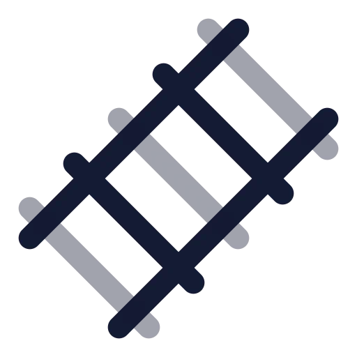 Train Track Icon in Twotone Rounded style