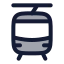 Tram icon with duotone rounded style