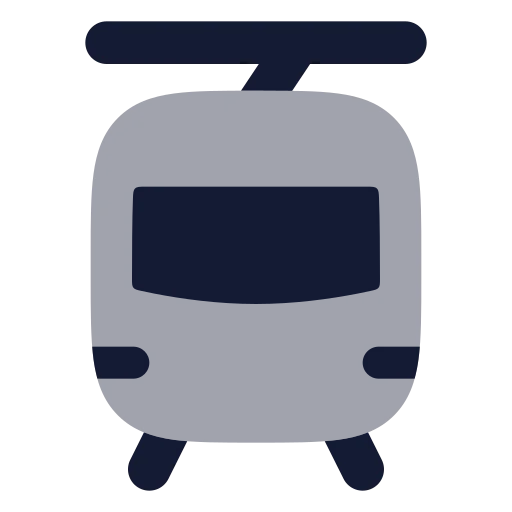 Tram Front Icon in Bulk Rounded style