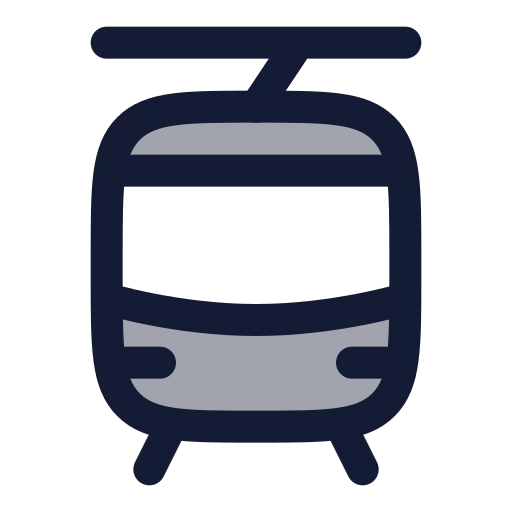 Tram Front Icon in Duotone Rounded style