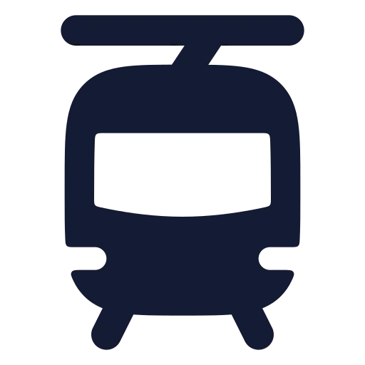 Tram Front Icon in Solid Rounded style