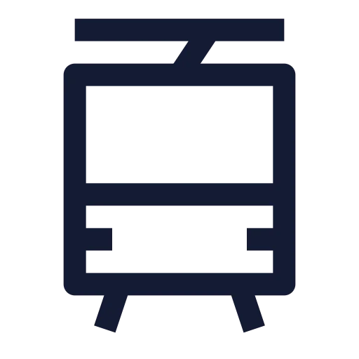 Tram Front Icon in Stroke Sharp style