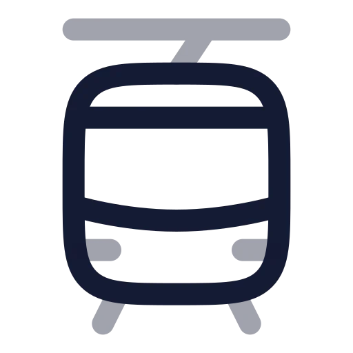Tram Front Icon in Twotone Rounded style