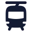 Tram icon with solid rounded style