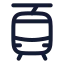 Tram icon with stroke rounded style