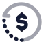 Transaction icon with bulk rounded style
