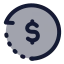 Transaction icon with duotone rounded style