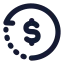Transaction icon with solid rounded style