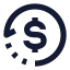 Transaction icon with solid sharp style
