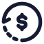 Transaction icon with solid standard style