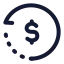 Transaction icon with stroke rounded style