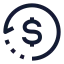 Transaction icon with stroke sharp style