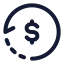 Transaction icon with stroke standard style