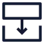 Transitionbottom icon with stroke sharp style
