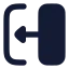 Transitionleft icon with solid rounded style