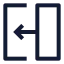 Transitionleft icon with stroke sharp style