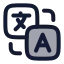 Translate icon with duotone rounded style