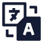 Translate icon with solid sharp style