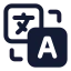 Translate icon with solid standard style