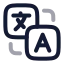 Translate icon with twotone rounded style