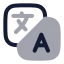 Translation icon with bulk rounded style