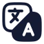 Translation icon with solid rounded style