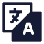 Translation icon with solid sharp style