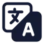 Translation icon with solid standard style