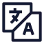 Translation icon with stroke sharp style