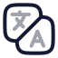 Translation icon with twotone rounded style