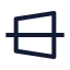 Trapezoidlinehorizontal icon with stroke sharp style