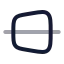 Trapezoidlinehorizontal icon with twotone rounded style