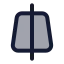 Trapezoidlinevertical icon with duotone standard style