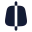 Trapezoidlinevertical icon with solid rounded style
