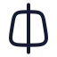 Trapezoidlinevertical icon with stroke rounded style