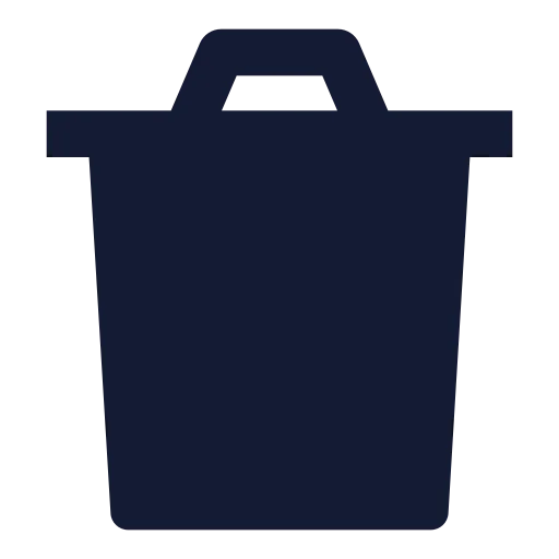 Trash Icon in Solid Sharp style