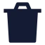 Trash icon with solid sharp style