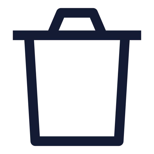 Trash Icon in Stroke Sharp style