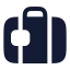 Travelbag icon with solid rounded style