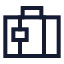 Travelbag icon with stroke sharp style