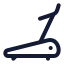 Treadmill icon with stroke rounded style