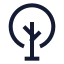 Tree icon with stroke sharp style