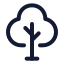 Tree icon with stroke rounded style