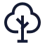 Tree icon with stroke sharp style