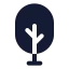 Tree icon with solid rounded style