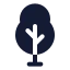 Tree icon with solid rounded style