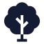 Tree icon with solid sharp style