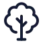 Tree icon with stroke rounded style