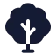 Treedeciduous icon with solid rounded style